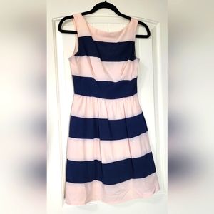 Blush & Navy Striped Semi-Formal Dress Size 7/8